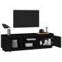 Solid black pine wood TV cabinet 140x35x40 cm by , TV Furniture - Ref: Foro24-840414, Price: 116,99 €, Discount: %