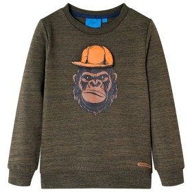 Dark khaki melange children's sweatshirt 140 by , Kids T-shirts - Ref: Foro24-13208, Price: 12,92 €, Discount: %