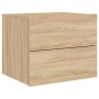 Sonoma Oak Wall-Mounted Nightstand with LED Lights by , Nightstands - Ref: Foro24-836816, Price: 58,99 €, Discount: %