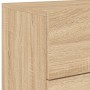 Sonoma Oak Wall-Mounted Nightstand with LED Lights by , Nightstands - Ref: Foro24-836816, Price: 58,99 €, Discount: %