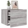 Wall bedside tables with LED lights 2 units gray Sonoma by , Nightstands - Ref: Foro24-836823, Price: 96,99 €, Discount: %