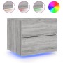 Wall bedside tables with LED lights 2 units gray Sonoma by , Nightstands - Ref: Foro24-836823, Price: 98,99 €, Discount: %