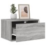 Wall bedside tables with LED lights 2 units gray Sonoma by , Nightstands - Ref: Foro24-836837, Price: 84,59 €, Discount: %