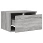 Wall bedside tables with LED lights 2 units gray Sonoma by , Nightstands - Ref: Foro24-836837, Price: 90,99 €, Discount: %