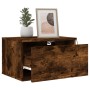 Wall bedside tables with LED lights 2 pcs smoked oak by , Nightstands - Ref: Foro24-836835, Price: 82,21 €, Discount: %