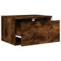 Wall bedside tables with LED lights 2 pcs smoked oak by , Nightstands - Ref: Foro24-836835, Price: 82,21 €, Discount: %