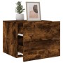 Wall bedside tables with LED lights 2 pcs smoked oak by , Nightstands - Ref: Foro24-836821, Price: 93,29 €, Discount: %