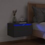 Wall bedside table with black LED lights by , Nightstands - Ref: Foro24-836828, Price: 59,33 €, Discount: %