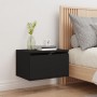 Wall bedside table with black LED lights by , Nightstands - Ref: Foro24-836828, Price: 59,33 €, Discount: %