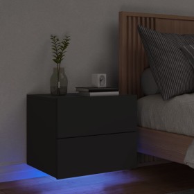 Mesita de noche de pared con luces LED negro de , Mesitas de noche - Ref: Foro24-836814, Precio: 70,13 €, Descuento: %