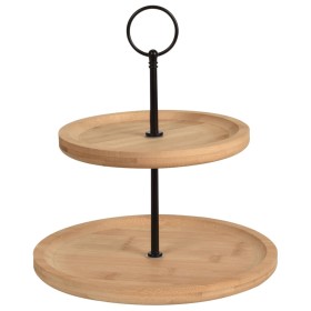 Excellent Houseware Round Bamboo 2 Tier Tray 16.5/21.5 cm by , Trays - Ref: Foro24-447448, Price: 17,28 €, Discount: %