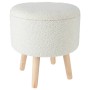 Home&Styling Stool with ivory white storage Ø35x40 cm by , Folding stools and chairs - Ref: Foro24-447462, Price: 56,25 €, Di...