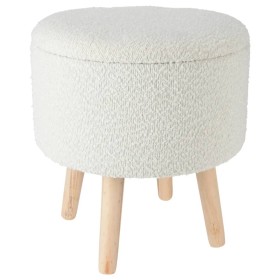 Home&Styling Stool with ivory white storage Ø35x40 cm by , Folding stools and chairs - Ref: Foro24-447462, Price: 56,99 €, Di...