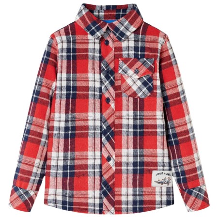 Red and navy blue children's checkered shirt 104 by , Kids T-shirts - Ref: Foro24-13170, Price: 14,99 €, Discount: %