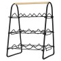 Home&Styling Wine rack for 9 bottles black and natural metal by , Wine racks - Ref: Foro24-447483, Price: 35,99 €, Discount: %