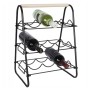 Home&Styling Wine rack for 9 bottles black and natural metal by , Wine racks - Ref: Foro24-447483, Price: 35,99 €, Discount: %