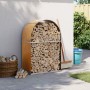 Light brown galvanized steel firewood rack 80x45x120 cm by , Firewood bags and holders - Ref: Foro24-364579, Price: 48,23 €, ...