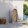 Light gray galvanized steel firewood rack 40x45x100 cm by , Firewood bags and holders - Ref: Foro24-364547, Price: 40,85 €, D...