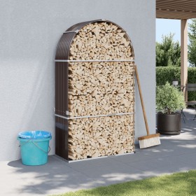 Brown galvanized steel log holder 120x45x210 cm by , Firewood bags and holders - Ref: Foro24-364572, Price: 62,67 €, Discount: %