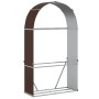 Leñero de acero galvanizado marrón 120x45x210 cm de , Bolsas y soportes de leña - Ref: Foro24-364572, Precio: 62,67 €, Descue...