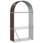 Leñero de acero galvanizado marrón 120x45x210 cm de , Bolsas y soportes de leña - Ref: Foro24-364572, Precio: 62,67 €, Descue...