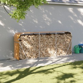 Light brown galvanized steel log holder 234x45x100 cm by , Firewood bags and holders - Ref: Foro24-364585, Price: 63,65 €, Di...