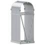 Silver galvanized steel log holder 40x45x100 cm by , Firewood bags and holders - Ref: Foro24-364587, Price: 40,99 €, Discount: %