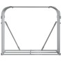 Silver galvanized steel log holder 120x45x100 cm by , Firewood bags and holders - Ref: Foro24-364593, Price: 46,99 €, Discoun...