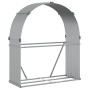 Leñero de acero galvanizado plateado 120x45x140 cm de , Bolsas y soportes de leña - Ref: Foro24-364591, Precio: 51,84 €, Desc...