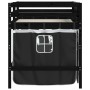 Cama alta niños con cortinas madera pino blanco negro 90x200 cm de , Camas y somieres - Ref: Foro24-3206970, Precio: 190,91 €...