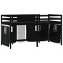 Cama alta niños con cortinas madera pino blanco negro 90x200 cm de , Camas y somieres - Ref: Foro24-3206970, Precio: 190,91 €...