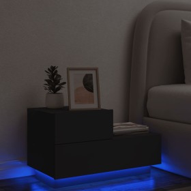 Mesita de noche con luces LED negro 70x36x40,5 cm de , Mesitas de noche - Ref: Foro24-836778, Precio: 77,14 €, Descuento: %