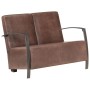 Sofá de 2 plazas envejecido cuero auténtico marrón de , Sillones - Ref: Foro24-321864, Precio: 393,99 €, Descuento: %