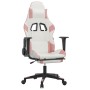 Gaming chair with massage and footrest white and pink synthetic leather by , Gaming chairs - Ref: Foro24-345530, Price: 145,9...