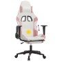 Gaming chair with massage and footrest white and pink synthetic leather by , Gaming chairs - Ref: Foro24-345530, Price: 145,9...