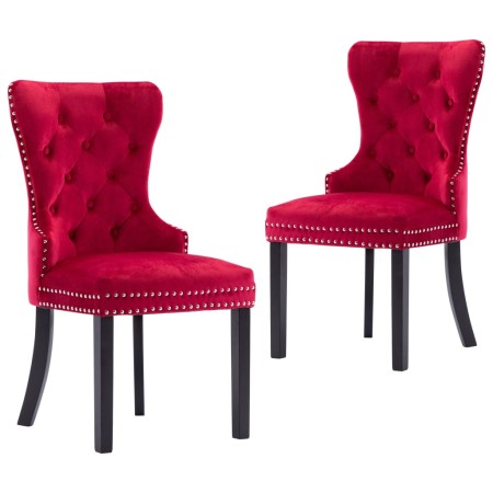 Dining chairs 2 units red wine velvet by , dining chairs - Ref: Foro24-287963, Price: 313,99 €, Discount: %