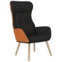 Relaxation armchair with black fabric and synthetic leather stool by , Armchairs - Ref: Foro24-3097766, Price: 139,99 €, Disc...