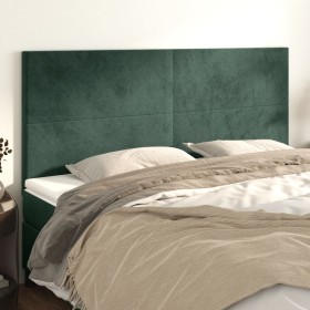 Cabeceros 4 unidades de terciopelo verde oscuro 80x5x78/88 cm de , Cabeceros y pies de cama - Ref: Foro24-3116109, Precio: 11...