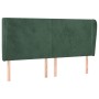 Headboard with dark green velvet ears 203x23x118/128cm by , Headboards and footboards - Ref: Foro24-3117745, Price: 141,88 €,...