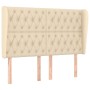 Headboard with cream fabric ears 147x23x118/128 cm by , Headboards and footboards - Ref: Foro24-3118295, Price: 155,86 €, Dis...