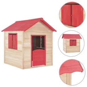 Red fir wooden playhouse for children by vidaXL, Children's houses - Ref: Foro24-91792, Price: 329,17 €, Discount: %