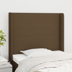 Headboard with dark brown fabric ears 93x16x118/128 cm by , Headboards and footboards - Ref: Foro24-3119285, Price: 74,04 €, ...