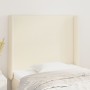 Headboard with ears cream-colored synthetic leather 93x16x118/128cm by , Headboards and footboards - Ref: Foro24-3119380, Pri...