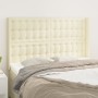 Headboard with ears cream synthetic leather 147x16x118/128cm by , Headboards and footboards - Ref: Foro24-3119672, Price: 121...