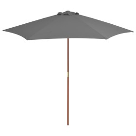 Garden umbrella with wooden pole 270 cm anthracite by vidaXL, Umbrellas - Ref: Foro24-44515, Price: 58,23 €, Discount: %