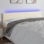 Cabecero con LED cuero sintético color crema 180x5x78/88 cm de , Cabeceros y pies de cama - Ref: Foro24-3121436, Precio: 70,3...