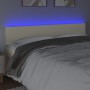 Cabecero con LED cuero sintético color crema 180x5x78/88 cm de , Cabeceros y pies de cama - Ref: Foro24-3121436, Precio: 70,3...