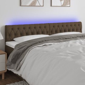 Dark brown fabric headboard with LED 180x7x78/88 cm by , Headboards and footboards - Ref: Foro24-3121965, Price: 91,17 €, Dis...