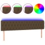 Dark brown fabric headboard with LED 200x7x78/88 cm by , Headboards and footboards - Ref: Foro24-3121973, Price: 93,62 €, Dis...