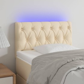 Cream fabric headboard with LED 80x7x78/88 cm by , Headboards and footboards - Ref: Foro24-3121927, Price: 54,05 €, Discount: %